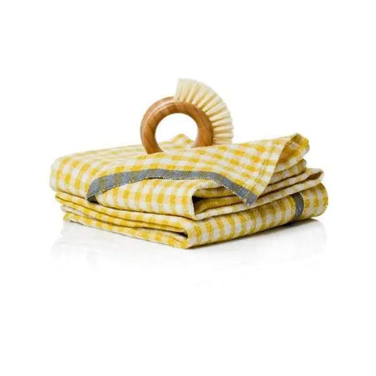 Dijon + Grey Two-Tone Gingham Towels | Set of 2