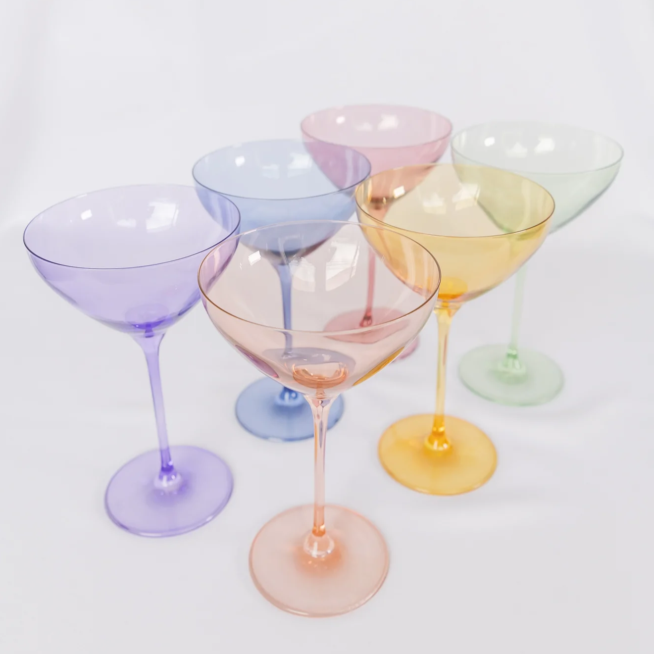 Rainbow Martini Glass | Set of 6