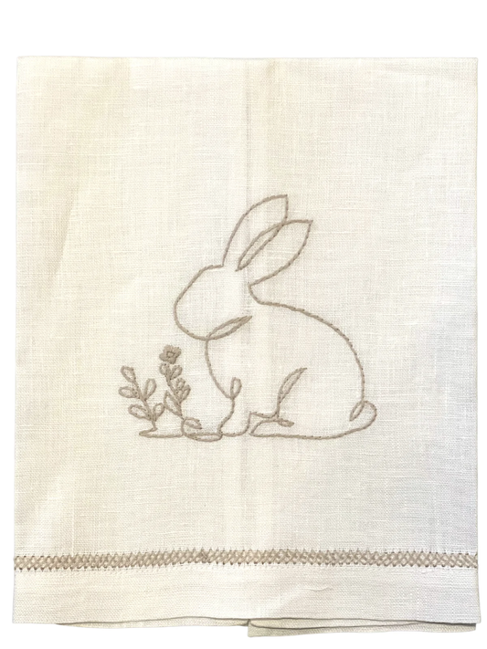 Beige Bunny Hand Towel