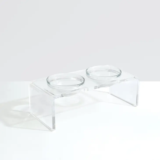 Lucite Elevated Pet Food Bowls