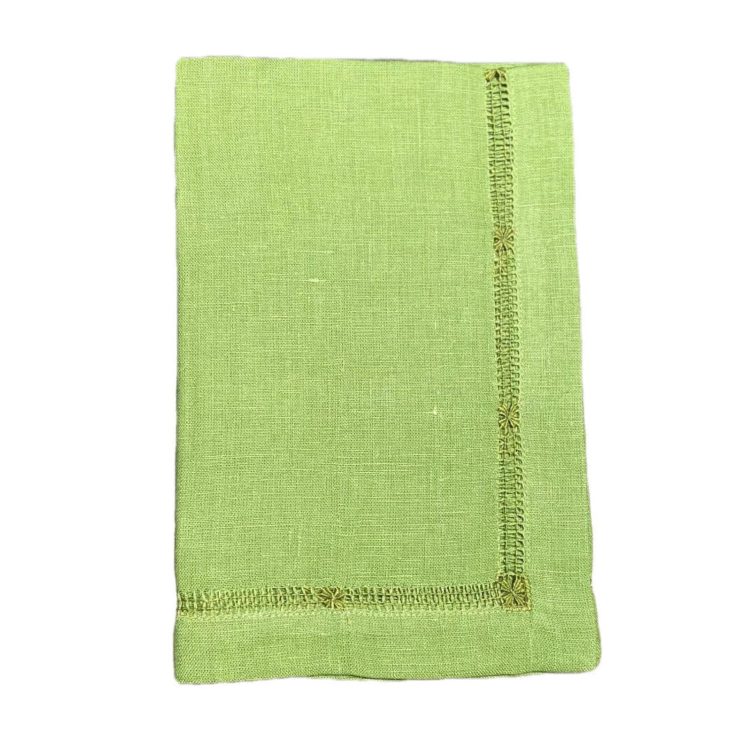 Fern Flower Hemstitch Dinner Napkin